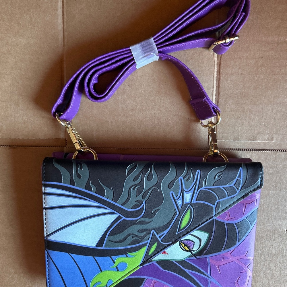 Loungefly Maleficent Dragon Sleeping Beauty Split Crossbody Bag Disney